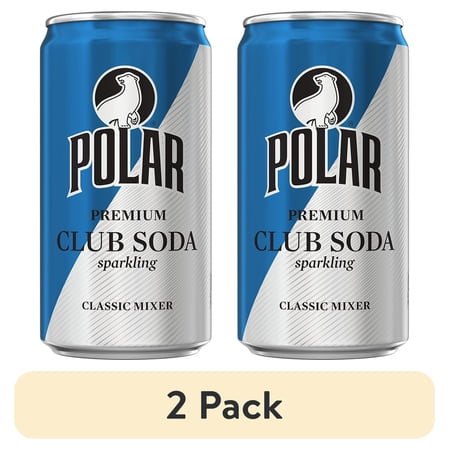 (2 pack) Polar Beverages Club Soda Mixer, Liquids, 7.5 oz, 6 Pack Cans