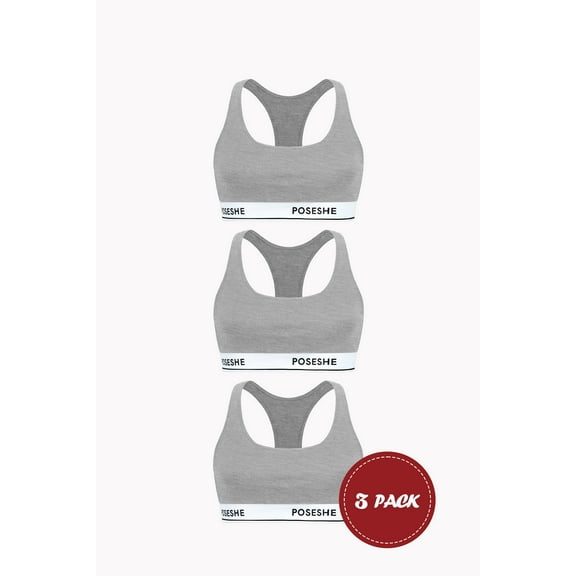 POSESHE Women's MicroModal Bralettes, S-5XL Plus Size Bra, 3 Pack
