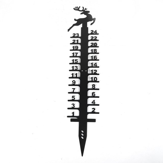 24inch Snow Gauge, Rust Proof Iron Stick For Accurate Snow Measurement, Easy Installation And Personalized Outdoor Decoration