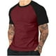 thumbnail image 1 of Camisetas Mens Moda Empalme Manga Corta Cuello Redondo Blusa Superior, Poliéster Ligero para el Uso Diario Y de Primavera Casual, 1 of 9