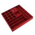 thumbnail image 4 of Vitrina organizadora de joyas de de 2 capas de lujo con bandeja de joyería con rojo Zulema Caja de joyería, 4 of 8