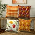 thumbnail image 6 of DecorX Fall Pillow Covers 18x18 Inch Set of 4 Maple Leaf Autumn Decorations Pillow Covers Holiday Rustic Linen Pillow Case for Sofa Couch Farmhouse Thanksgiving Fall Decorations Throw Pillow Covers, 6 of 9