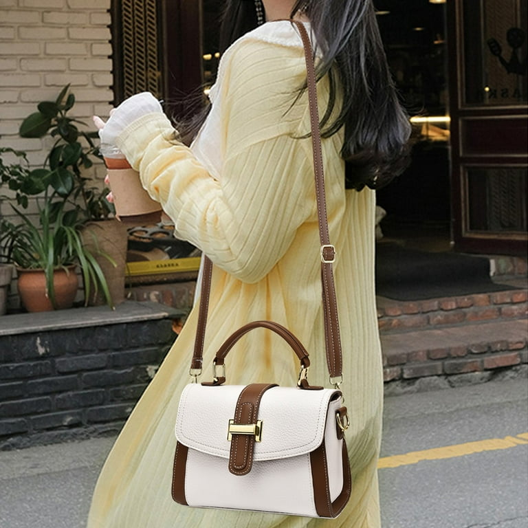 Sohindel Crossbody Purse for Women Shoulder Bag Soft Leather Waterproof Fashion Handbag Small Upgrade - White, Women's