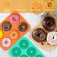 thumbnail image 2 of Jetcloudlive 4 Pzas Molde de Silicona para Donas 6 Cavidades Molde para Donas Antiadherente Fácil de Liberar Bandeja para Hornear Muffins Apilable Molde para Hornear Donas Resistente Al Calor 4 Color, 2 of 10