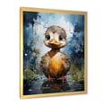 thumbnail image 2 of Designart "Cute Nursery Duck in Blue And Yellow" Animals Framed Wall Art - Traditional Yellow Duck Entryway Framed Wall Art, 2 of 6