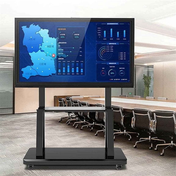 Wisfor 32-100" Rolling Floor TV Stand Height Adjustable TV Mount Bracket,176lb Loading,800X600mm VESA