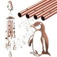 thumbnail image 1 of Carillón de viento de metal Briwooody con forma de pingüino de 92 cm para decoración exterior, 1 of 6