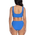 thumbnail image 3 of Kdxio Dodgerblue Print Women's 2 Piece High Waisted Wrap Spaghetti Strap Summer Swimsuit Bikini Set-X-Large, 3 of 7
