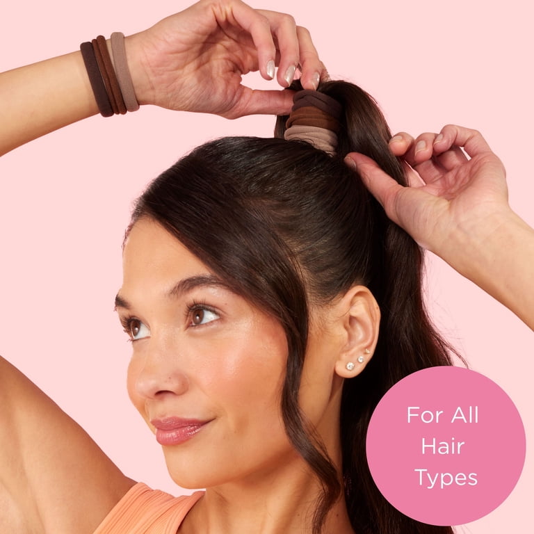 Goody ComfortFlex Brown Ouchless No-Slip Hair Elastics for Thick