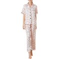 thumbnail image 1 of Gibobby Pijamas mujer invierno Camisón de mujer Conjunto de pijamas Conjunto de lencería de mujer Sexy Nuevo Traje de sexy Satén Top de manga corta y pantalones(Rosa,G), 1 of 5