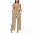thumbnail image 2 of ClodeEU Women's Striped Print Jumpsuit,Sleeveless Square Neck One Piece ,Beach Travels Outfits Vacation Yellow,Womens Plus M, 2 of 6