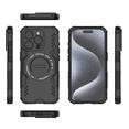 thumbnail image 4 of Funda GANGXUN para iPhone 15 Pro , magnética, resistente a golpes, con soporte, unisex, carga inalámbrica, 4 of 4