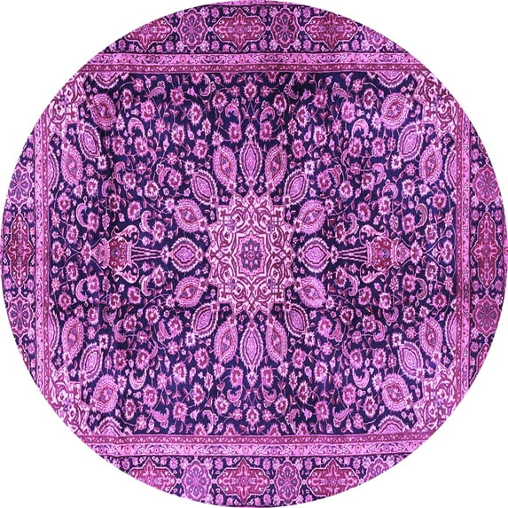 Ahgly Company Indoor Round Persian Purple Traditional Area Rugs, 7' Round