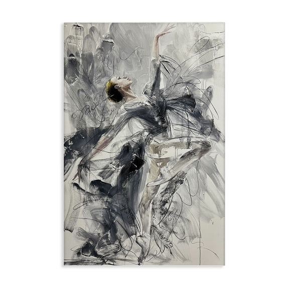 Stupell Industries Elegant Pose Dancer People Painting Wrapped Canvas Canvas Art Print Wall Art, 16 x 24
