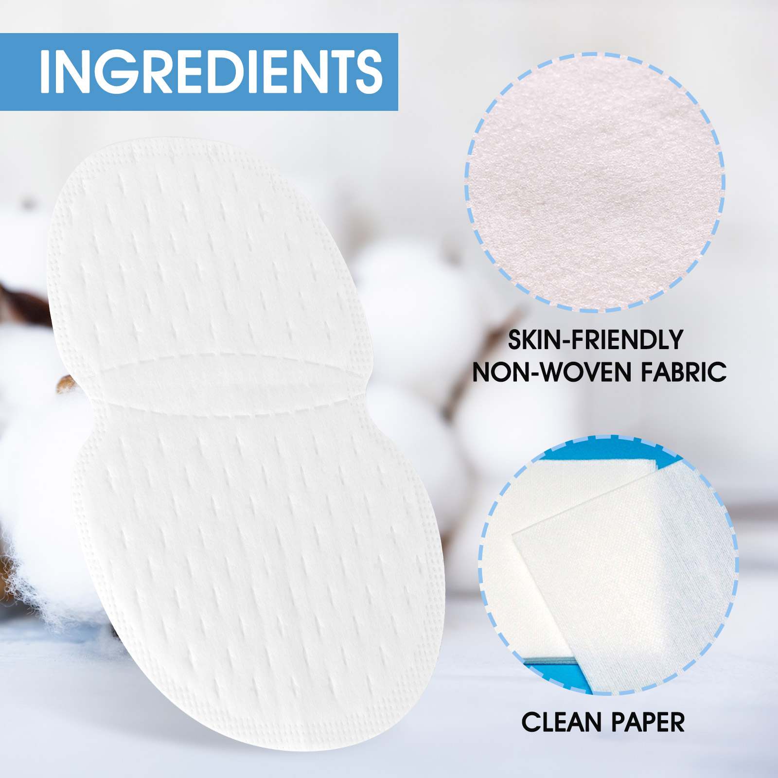 Aliver Armpit Sweat Pads 56p, Anti Stain Underarm, Super Absorbent, Odor Concealing, All Day Comfort
