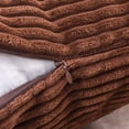 thumbnail image 4 of IMMEKEY Pillow Cover Set of 2 Plush Striped Corduroy Velvet Throw Pillows , 20x20 inch, Brown, 4 of 7