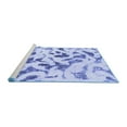 thumbnail image 2 of Ahgly Company Machine Washable Indoor Square Abstract Blue Modern Area Rugs, 4' Square, 2 of 4