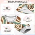 thumbnail image 4 of long-sleeved dress Abstract Pattern Chocolate Swirl A-line dress with ribbed cuffs Soft and comfortable, 4 of 6