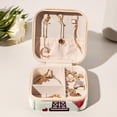 thumbnail image 6 of Valentine's Day Square Travel Jewelry Box Earring Necklace Bracelet Holder Organizer Stand Display Case Decorative Storage Box, 6 of 6