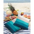 thumbnail image 3 of Pack of 2 Outdoor Pillow Covers, Turquoise Striped Gradient Rustic Wood Board Waterproof Square Throw Pillowcase Cushion Decorative Pillow Covers for Couch Patio Tent, 16x16 in, 3 of 6