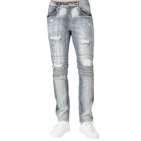 level 7 men's low rise slim fit tapered leg gray stretch jeans with ...