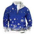 thumbnail image 1 of Sudadera sin capucha para hombre, informal, a la moda, con cuello alto, estampado, cremallera, jersey de manga larga, blusa de poliéster para hombre, 1 of 3