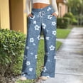 thumbnail image 4 of Mifsaly Heart Print Wide Leg Sweatpants Women High Waist Demin Pants Elastic Waistband Soft Cotton Joggers Relaxed Work Vacation Casual Pant With Pockets XXL, 4 of 6