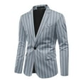 thumbnail image 5 of Cloudstyle Men's Striped Notched Lapel Single-Breasted Blazer, 1-Button Formal Jacket with Back Vent & Functional Pockets, 5 of 10