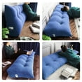 thumbnail image 3 of WOWMAX Sofa Bed Large Filled Triangular Wedge Cushion Bed Backrest Positioning Support Pillow Reading Pillow Office Lumbar Pad with Removable Cover Denim Blue Twin, 3 of 6