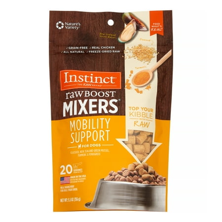 UPC: 0769949601326 | Instinct Freeze Dried Raw Boost Mixers Mobility Support Grain-Free All Natural Dog Food Topper by Nature s Variety  5.5 oz. Bag