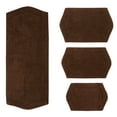 thumbnail image 2 of Home Weavers Waterford Collection 100% Cotton Non-Slip Bathroom Rug Set Machine Washable Bathroom Rug, Bath Rug, Bathroom Rug, Runner, Chocolate Color 4 Piece Bath Rug set, 2 of 8