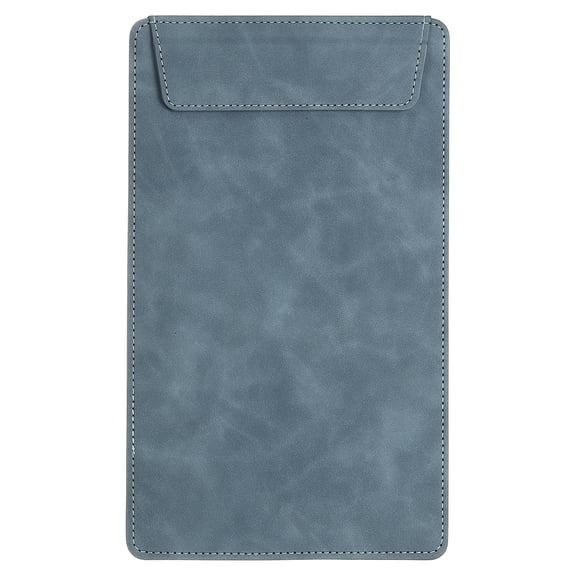 A5 PU Leather Clipboard, 6"x10" Business Magnetic Padfolio with Pen Holder Organizer Office Folder Writing Board, Blue