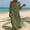 Green, variant on Wovilon Women's V-Neck Button Front Midi Dress with 3/4 Rolled Sleeves and Relaxed Fit, Cotton Linen Blend Casual Loose Shift Dress for Summer Vacation