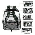thumbnail image 4 of Mochila transparente grande y resistente, mochila escolar transparente de PVC resistente a las heladas con correas ajustables para el trabajo, controles de seguridad, eventos deportivos (negro) Zhivalor  HJFLD-22, 4 of 4