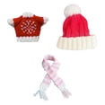 thumbnail image 3 of 3 uds muñecas suéter y sombrero bufanda accesorios de disfraz, ropa hecha a mano en miniatura para muñecas de 17cm vestir regalos de año Nuevo Rojo, 3 of 9