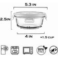 thumbnail image 4 of Small Round Glass Food Containers with lids, 12oz Round Food Storage Containers with Lid, 1.5 Cup Small Glass Food Containers with Lid BPA-Free, Microwave, Dishwasher, Freezer Safe (4 Pack), 4 of 5