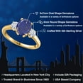 thumbnail image 2 of Gem Stone King 18K Yellow Gold Plated Silver Blue Lapis and White Moissanite Engagement Ring for Women | 2.46 Cttw | Oval 9X7MM | Gemstone Birthstone | Size 5, 2 of 7