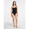 thumbnail image 3 of Time and Tru Women's and Women's Plus One Shoulder One Piece Swimsuit, Sizes XS-3X, Family Swim, 3 of 6