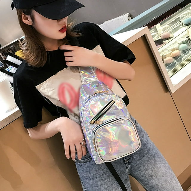 Bright Leather Small Sling Colorful Backpack Multi-Purpose Chest Bag Hiking Outdoor
