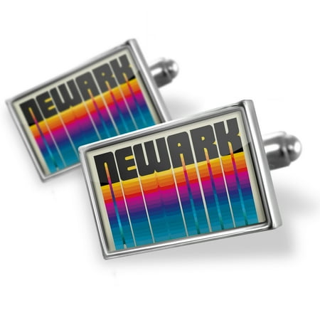 Cufflinks Retro Cites States Countries Newark - NEONBLOND