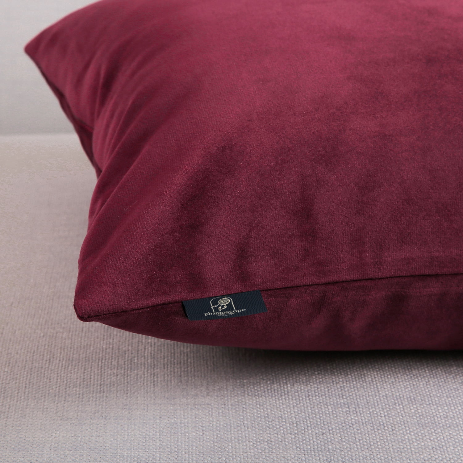 Phantoscope Christmas holiday Decorative Throw Pillow Set, Silky Velvet Series Covers with inserts, 20" x 20", Dark Coffee and Dark Red, 2 Pack