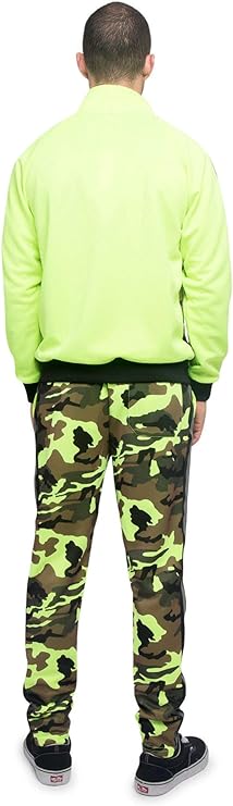 G-Style USA Men's Reflective Neon Camo Track Suits 2 Piece Sweatsuit ...