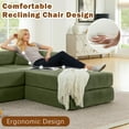 thumbnail image 5 of 108" W Corduroy Convertible Futon Sofa Bed, Oversized Folding Sofa with Chaise & Pillows, No Assembly Required, Fixed-Shape Frame, Floor Lazy Boneless Couch for Living Room/Apartment, 5 of 12