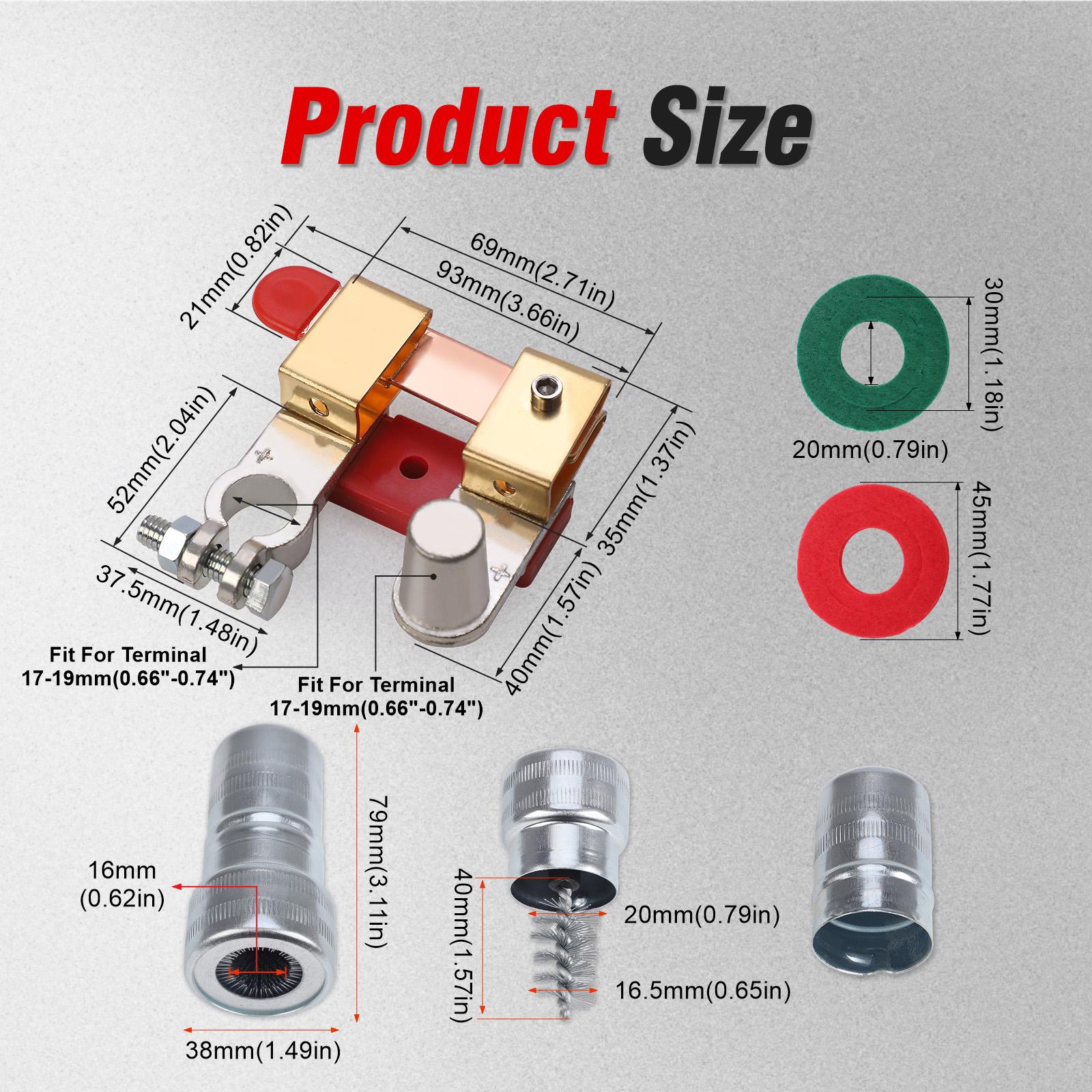 Wzmzjy Battery Disconnect Switch Power Cut Off Easy Installation Heavy Duty Battery Cut Off Switch for RV Automotive Truck Boat Positive