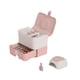 thumbnail image 2 of Caja de almacenamiento de cosméticos Cajón de 2 capas Caja de almacenamiento de maquillaje portátil de gran capacidad con asa para esmalte de uñas Nail Art Rosa, 2 of 10