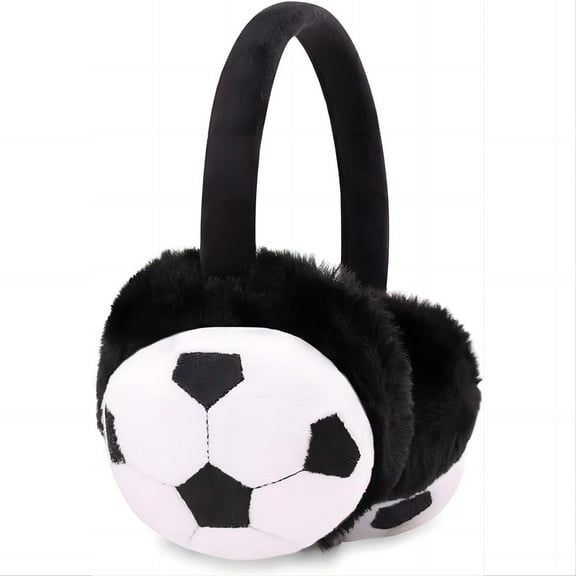 Boys Girls Cute Cartoon Football Winter Warm Earmuffs Soft Earmuffs Children Outdoor Warm Earmuffs