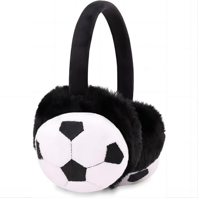 Cache-oreilles d'Hiver Chauds Mignons de Football pour Garçons et Filles, Cache-Oreilles Doux pour Enfants, Cache-Oreilles Chauds pour Extérieur