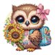 thumbnail image 1 of Kit Con Forma Especial Parcial 5D DIY Búho Girasol 30x30cm, 1 of 9