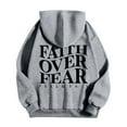 thumbnail image 3 of Faith Over Fear Hoodies for Men 2025 Long Sleeve Christian Hooded Sweatshirt with Pockets Pullover Hoody Mens Hoodies, 3 of 6