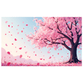 thumbnail image 2 of Pink Cherry Blossom Tree Backdrop Tapestry for Photography Studio Home Decor Event Celebration Wedding Party Photography Background 120 x 150 Inch, 2 of 4